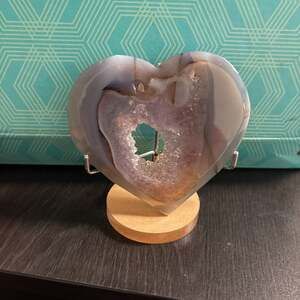 Druzy Amethyst Agate Heart with Stand